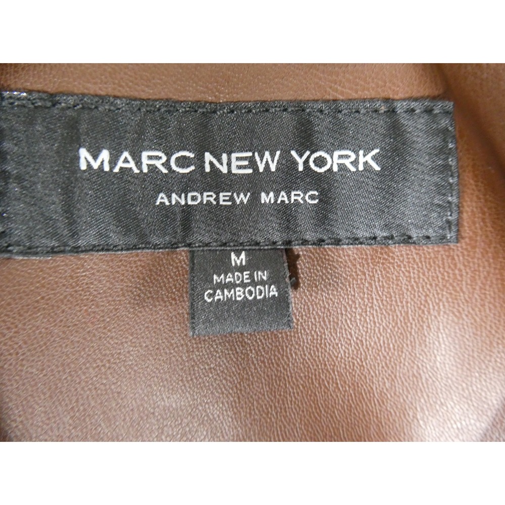 Marc New York‎ Faux Leather Trench Coat Women's Medium Brown M5MJ0365 – Belted - Picture 8 of 11